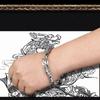 Men's Retro Thai Dragon Bracelet - Distressed Silver, Dragon Head & Bone Chain, Hip-Hop Style
