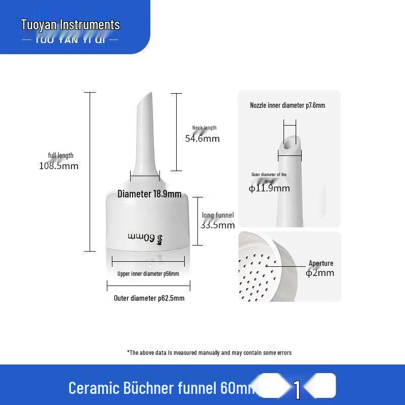 Enhanced Ceramic Buchner Funnel Suction Filtration Set with Thickened Flask