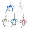 Sweet Beaded Bowknot Butterfly Charm Pendant Phone Strap Pocket Keychain Strap Hanging Decoration for Key Bag Purse