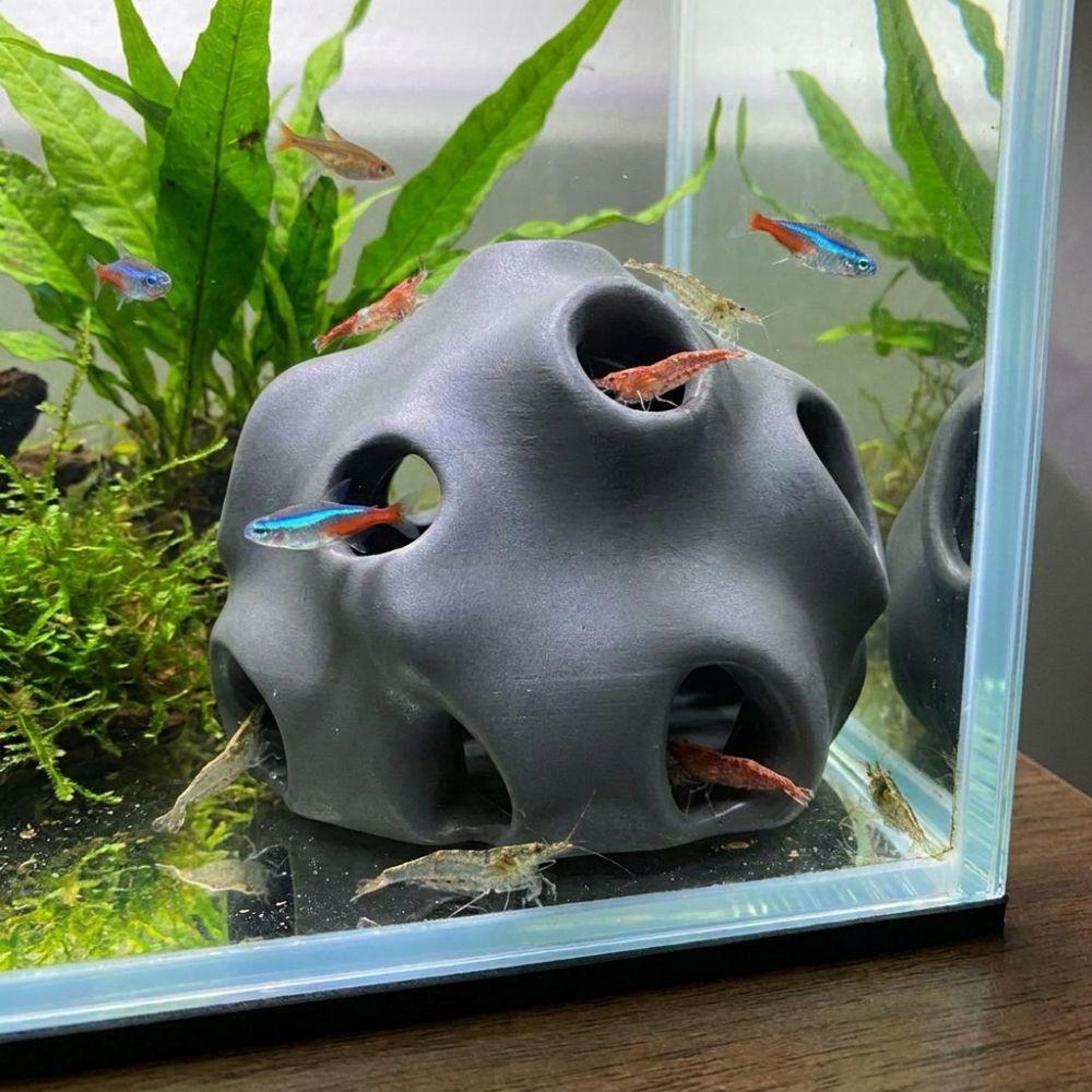 Plastic Fish Refuge Cave Porous Breeding Shelter Natural Look Aquarium Tunnel Hide Tank Decor