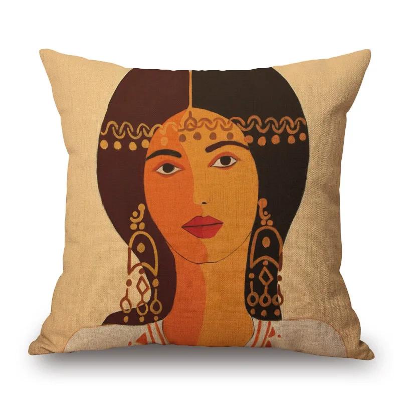 Assyrische Schönheit Kissenbezüge Golden Palace Girl Love Portrait Dekorative Kissen für Sofa 45X45cm Kissenbezug