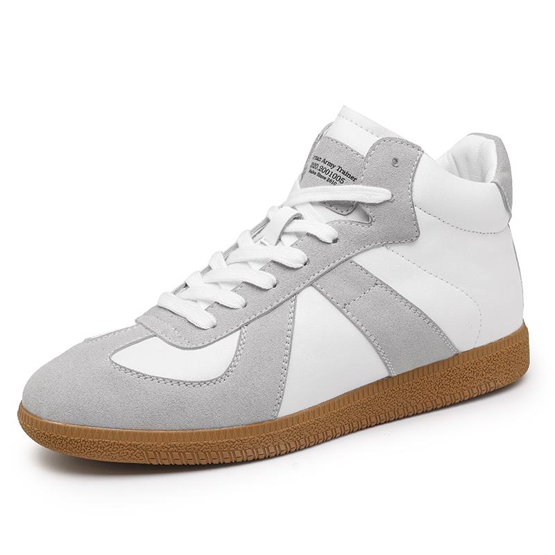 

Fashion Lace-Up Men Leather Sneakers New Trend Casual Shoes Breathable Leisure Male Tenis Masculino Non-slip Skate Footwear Ankle Boots 38 белый