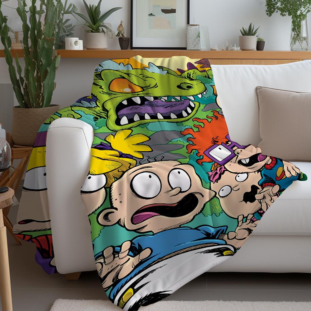 Fun Cartoon R-Rugrats-S Cute Blanket Warm Soft Suitable For Bedroom Sofa Bed Living Room Office Travel Camping Gifts