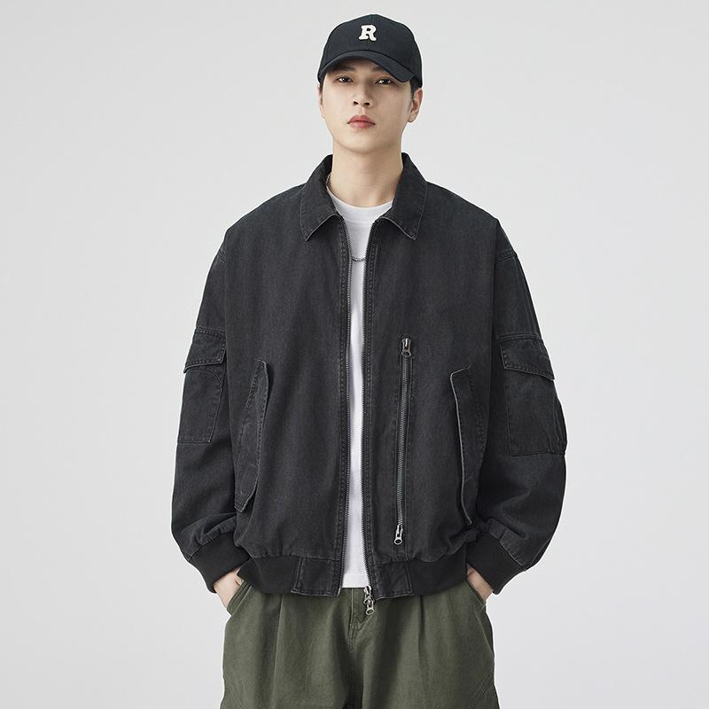

New Baseball Uniform Jacket Jacket Solid Color Loose Leisure Sports Street Joker Handsome for Men and Women. S