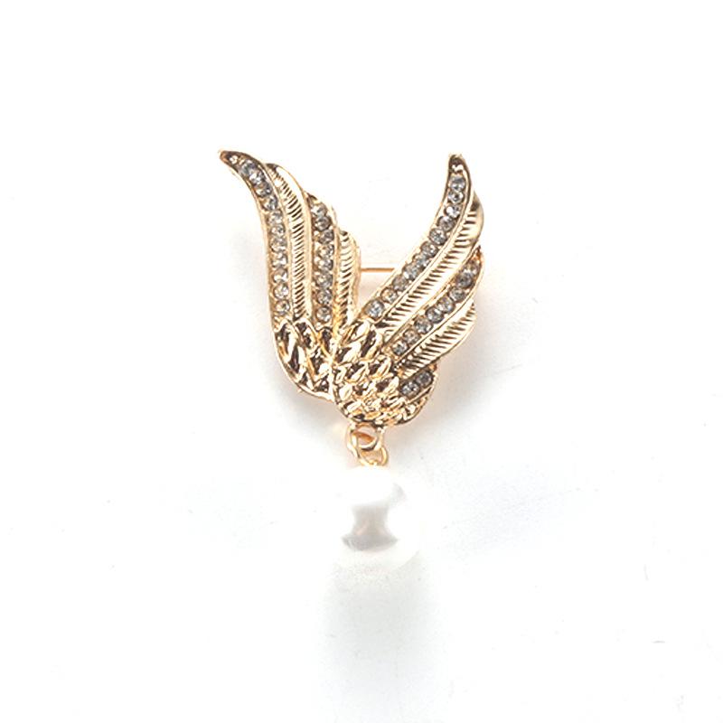 Modeschmuck Blattbrosche Anzugzubehör Simulationsperle Strass Korsage Feste Kleidernadel Broschen Für Frauen Großhandel