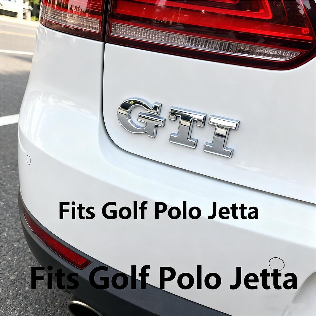 W18Metal GTI Logo Car Rear Trunk Emblem Side Sticker for Volkswagen VW Golf 4 5 6 7 8 Polo Jetta Tiguan Passat T-Roc MK2 MK5 MK7