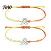 Braided Rope Wristband 2 Pcs Breast Cancer Awareness Bracelets, Adjustable String Jewelry Bracelets with Ribbon Charm, Inspirational Gifts for