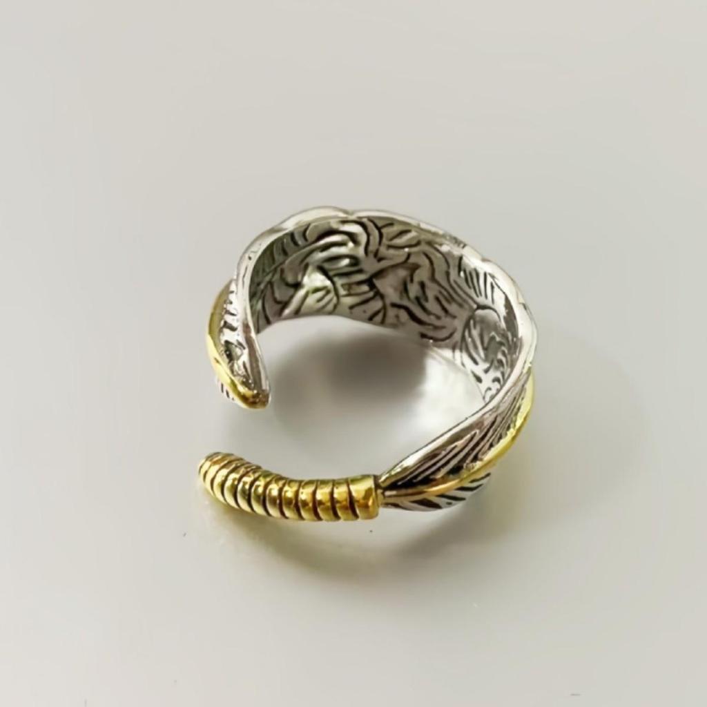 Retro Feather Takahashi Goro Men's Adjustable Hip Hop Ring