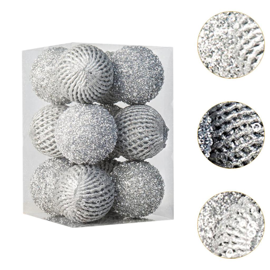 12Pcs Christmas Ball Decoration Decorative for Farmhouse Cabinet Living Room
