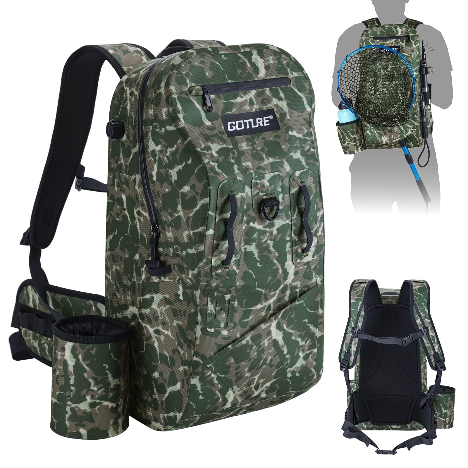 

Goture Fishing 1680D 25L Large Fully Tackle for Stream and Outdoor Activities Backpack, High-Density TPU, Capacity, Waterproof, Lightweight, Storage,