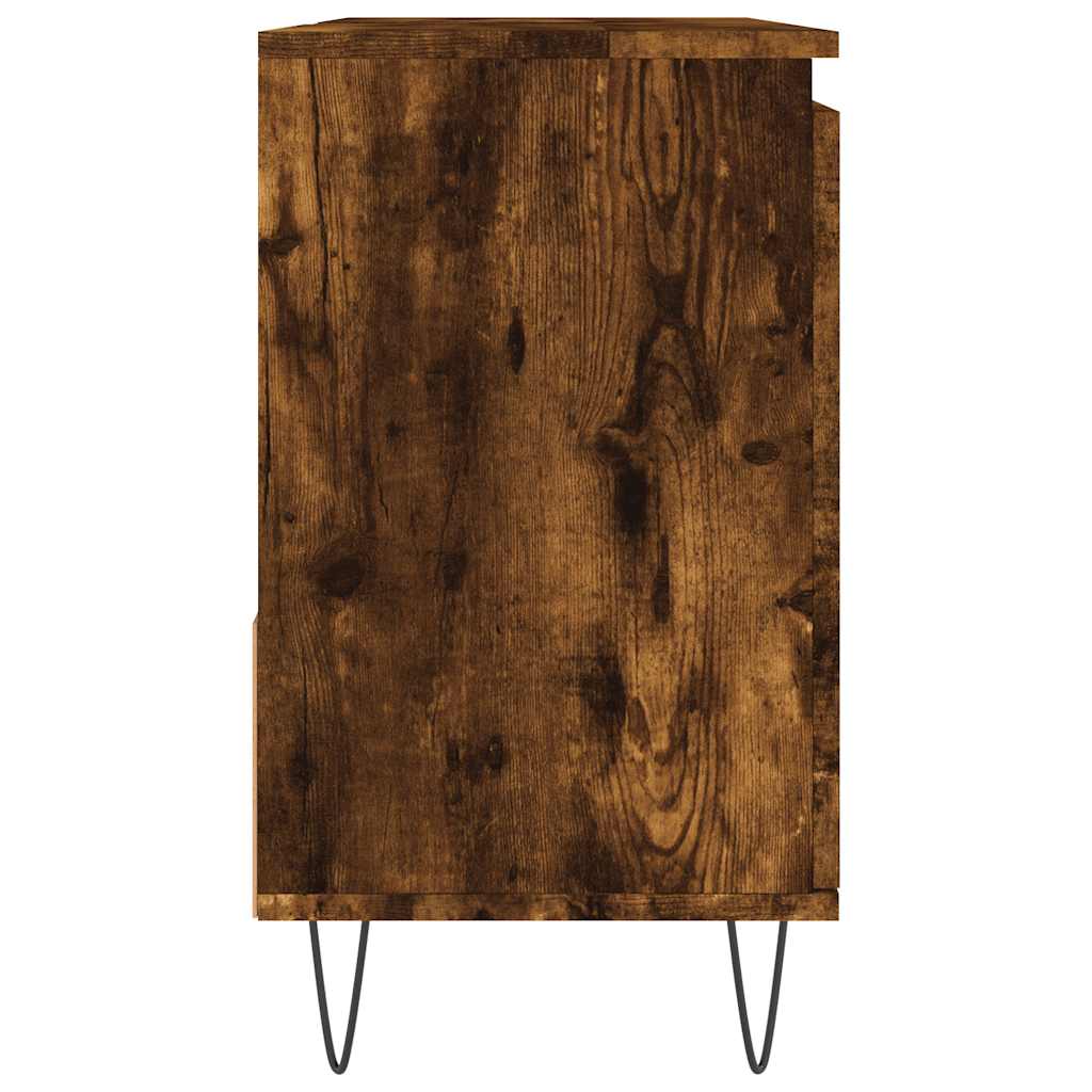 Bathroom Cabinet in Smoked Oak Finish 65 x 33 x 60 cm Engineered Wood