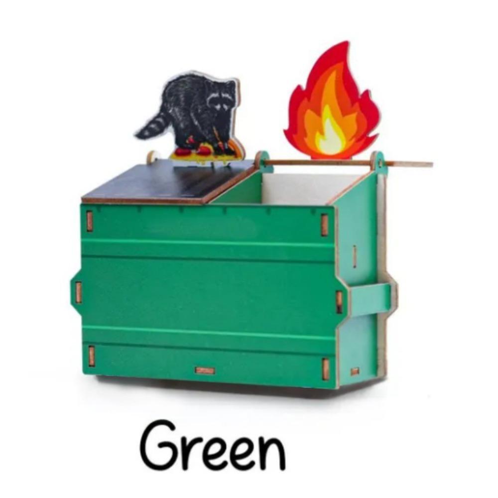 Model Doll Wood Pen Container Raccoon Desk Stationery Storage Wood Pen Holder  Office Desktop