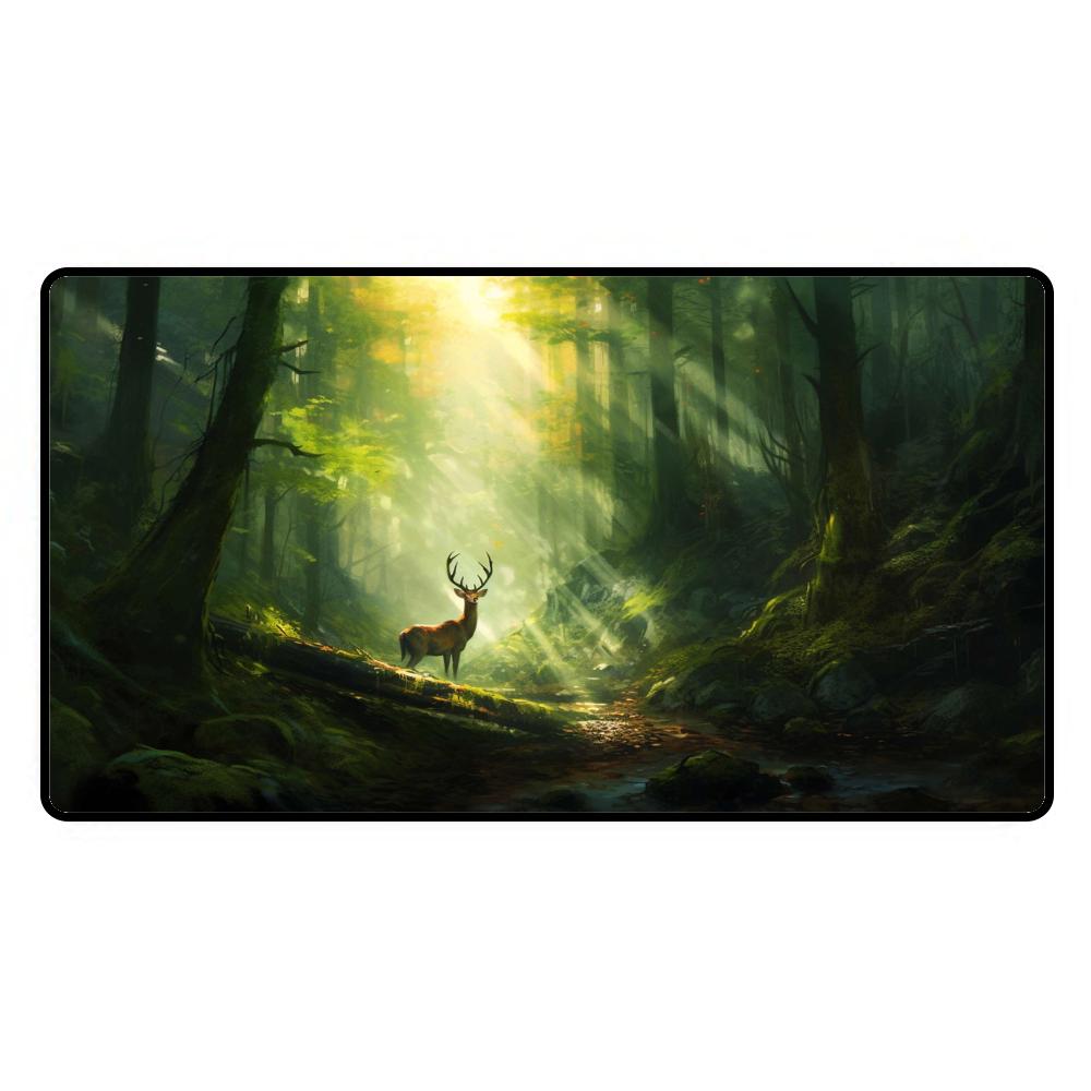 Playmat Tcg Mtg Mouse Pad Large Size Pad Green Forest Suitable For Card Collection Game Computer Desk Pad