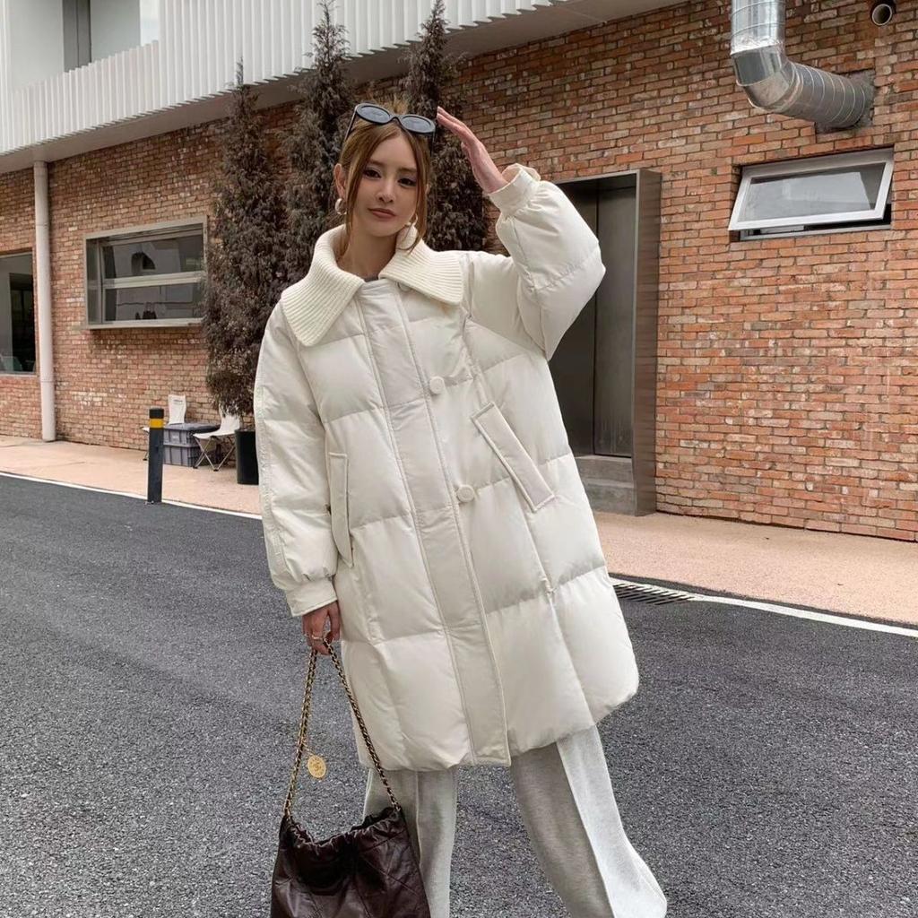 2025 new thickened cotton-padded clothes women's medium and long over-the-knee winter down cotton-padded jackets loose coats