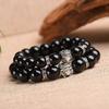 Natural Stone Beads Men Bracelets Lucky Charm Matte Black Natural Stone Beads Onyx Stone Matt Tiger Leopard Bracelets for Men