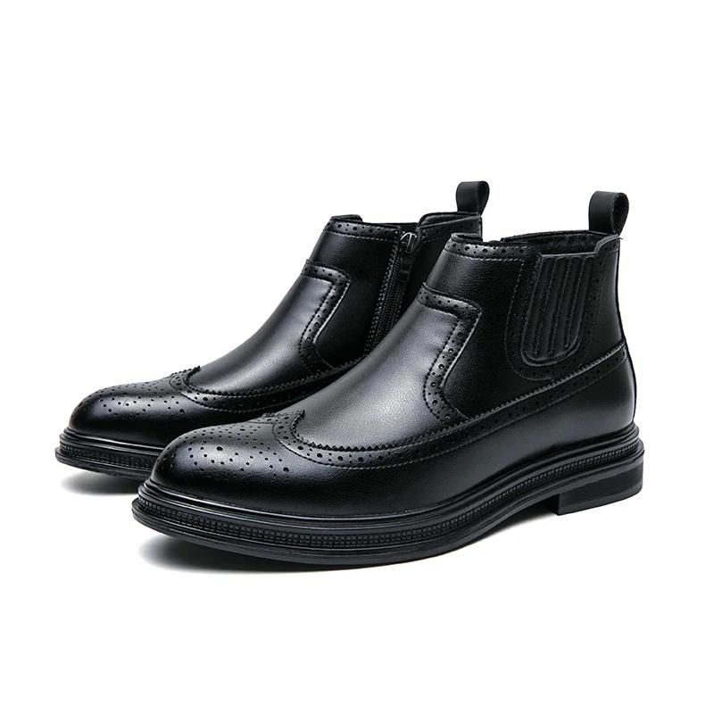 Fashion 2025 New High Quality Soft Leather Ankle Boots Comfy Fashion Bullock Flat Designer Oxford Dress Shoes Men Casual Leather Boots