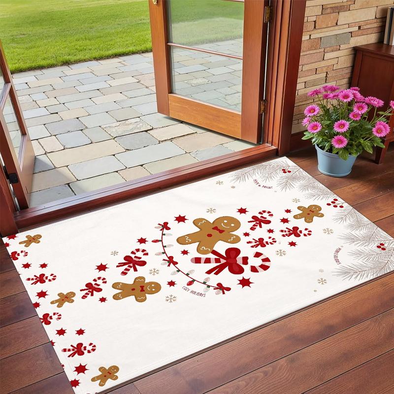 Christmas Printed Square Area Rug Soft Non Slip Floor Carpet For Bedroom Holiday Gift