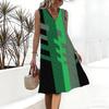 Plus Size V Neck Sleeveless Misty Bamboo Forest Brook Print For Peaceful Zen Getaway