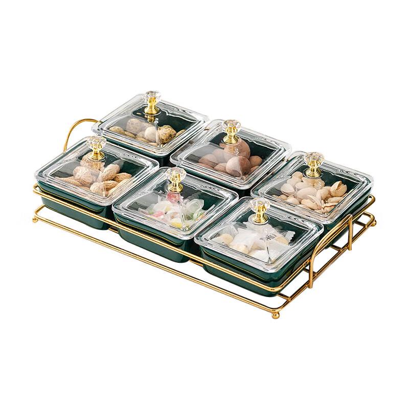 European Light Luxury Ceramic Divided Snack Plate Set