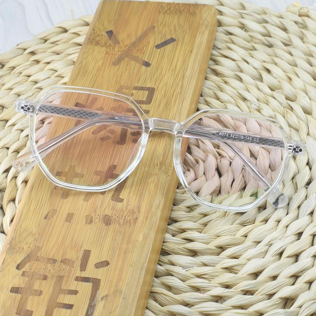 Trendy Women's and Men's Polygonal Net Red Glasses - Full Frame TR90 Plano Transparent Eyewear