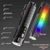 High-Intensity Black Aluminum Flashlight with Colorful Neon Light and Long Battery Life: Outdoor Multifunctional Torch