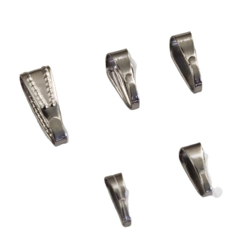 Stainless Steel Square Buckle Melon Seed Necklace Pendant, Titanium Steel DIY Jewelry Accessories.