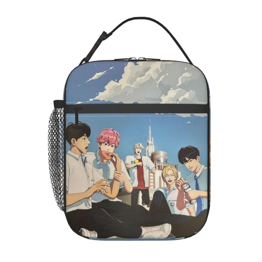 Kpop PLAVE Caligo Pt Insulated Lunch Bag for Women Kids Portable Food Boxes Thermal Lunch Box Tote
