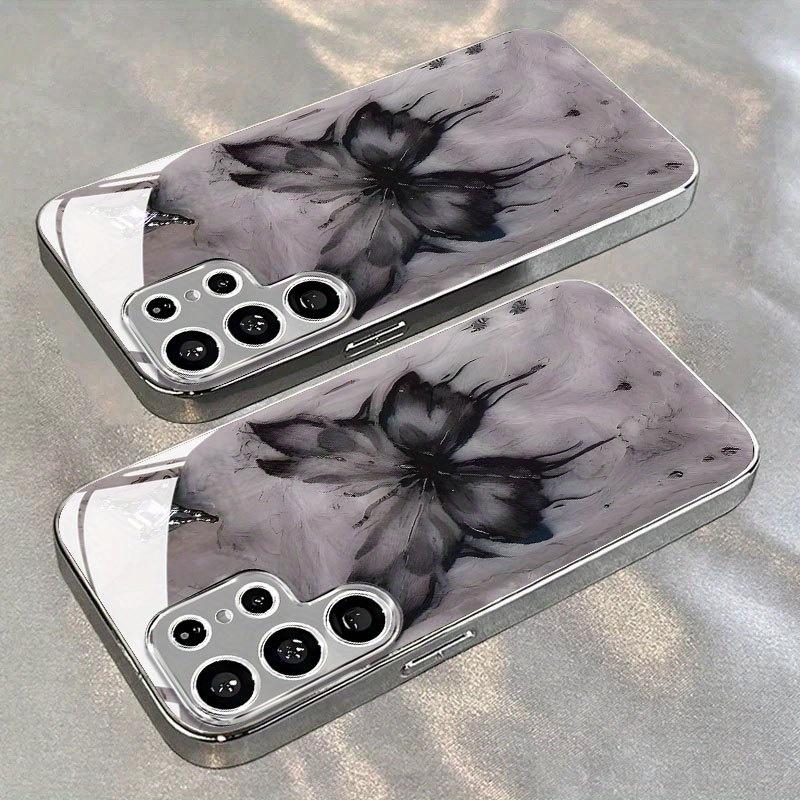 Creative Ink Butterfly Electroplated Silver New Phone Case for Samsung Galaxy S26 S25 S24 S23 S22 S21 and other models