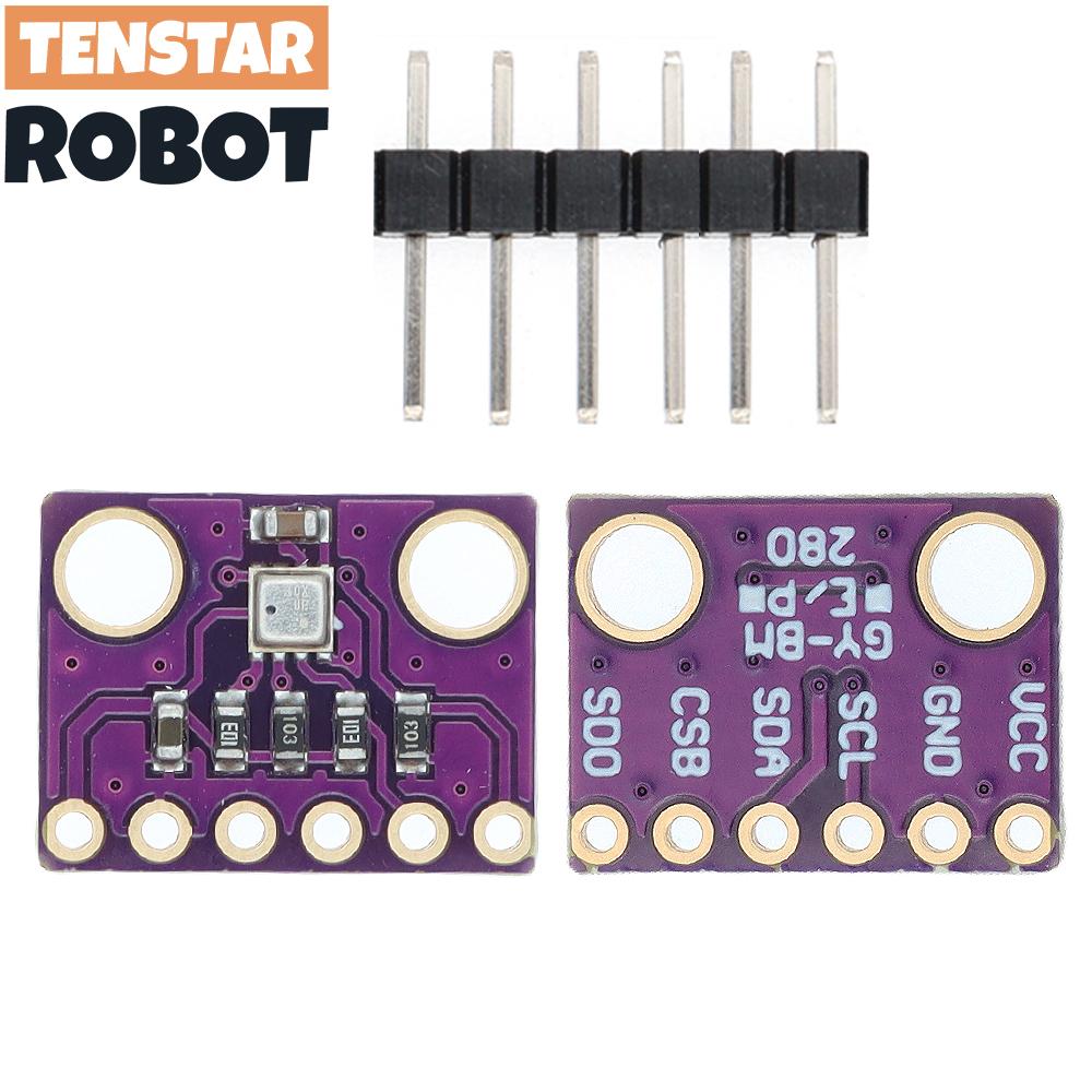 TENSTAR 2pcs BME280 3.3V 5V Digital Barometric Pressure Altitude Sensor I2C/SPI High Precision And Humidity Temperature Module