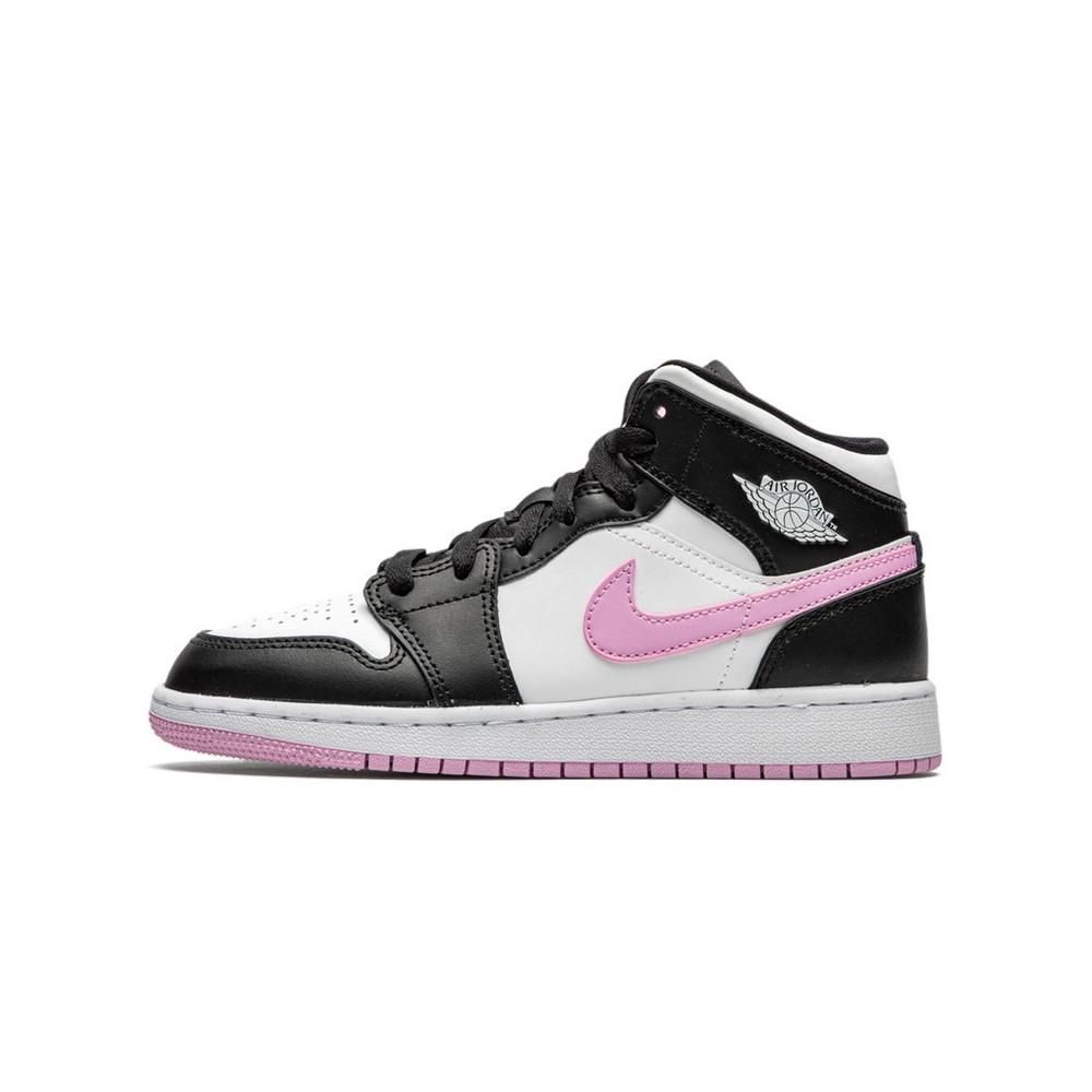 Air Jordan 1 Mid White Black Light Arctic Pink