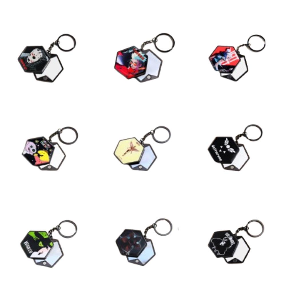Dual-Sided Mirror Keychain: Game-Themed Key Ring, Car/Bag Pendant, Fan Gift, Makeup Mirror.