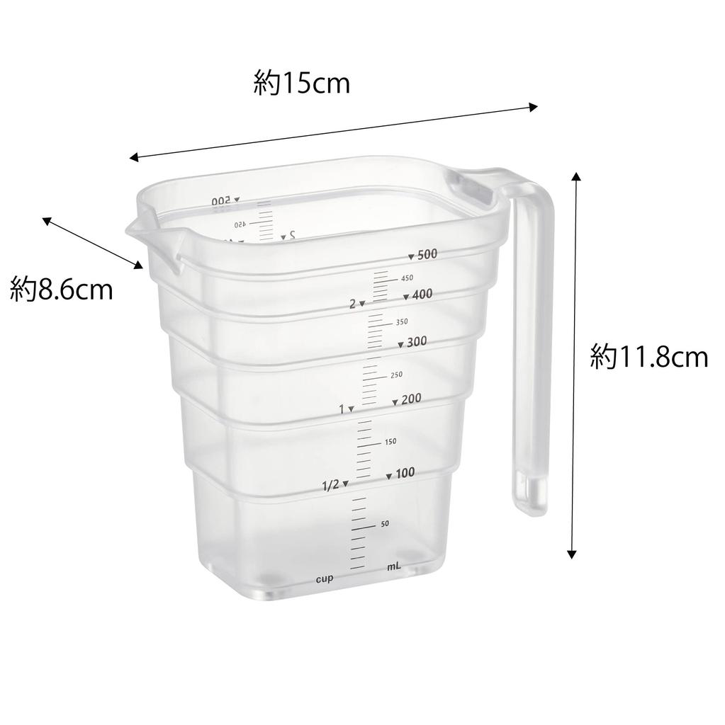 Yamazaki Jitsugyo Magnetic Tiered Measuring Cup 500mL White Approx. W15 X D8.6 X H11.8cm Tower Easy To See Memory from Above Measurement Cup 6921