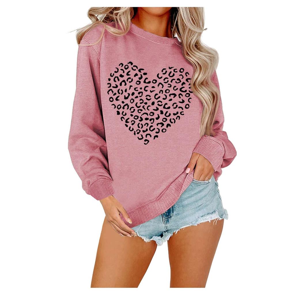 Women's Fashion Casual Valentine's Day Love Printed Large Size Women's Sports Long Sleeve Hoodie