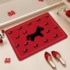 Happy New Year Floor Mat Red Carpet Household Bathroom Floor Mat Water Absorbent Diatom Mud Floor Mat