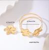 2024 New Arrival Bohemia Fashion Jewelry Metal Alloy Gold Color Flower Open Bracelet Ring Set for Women Men