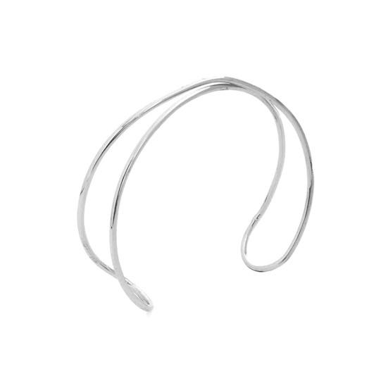 Yousheng 2 Stück Damen-Armbänder, doppellagig, offen, verstellbar, poliert, rutschfest, übertriebener Stil, einfarbig, Metall-Armmanschetten, Damenschmuck