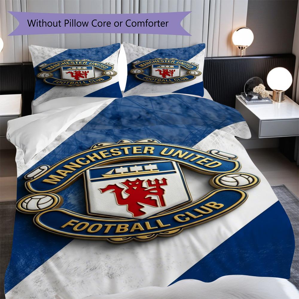 Manchester Glory Bedding (1 * duvet cover + 2 * pillowcase, without core) 2D Flat Bedding set Christmas birthday gift Duvet cover and pillowcase