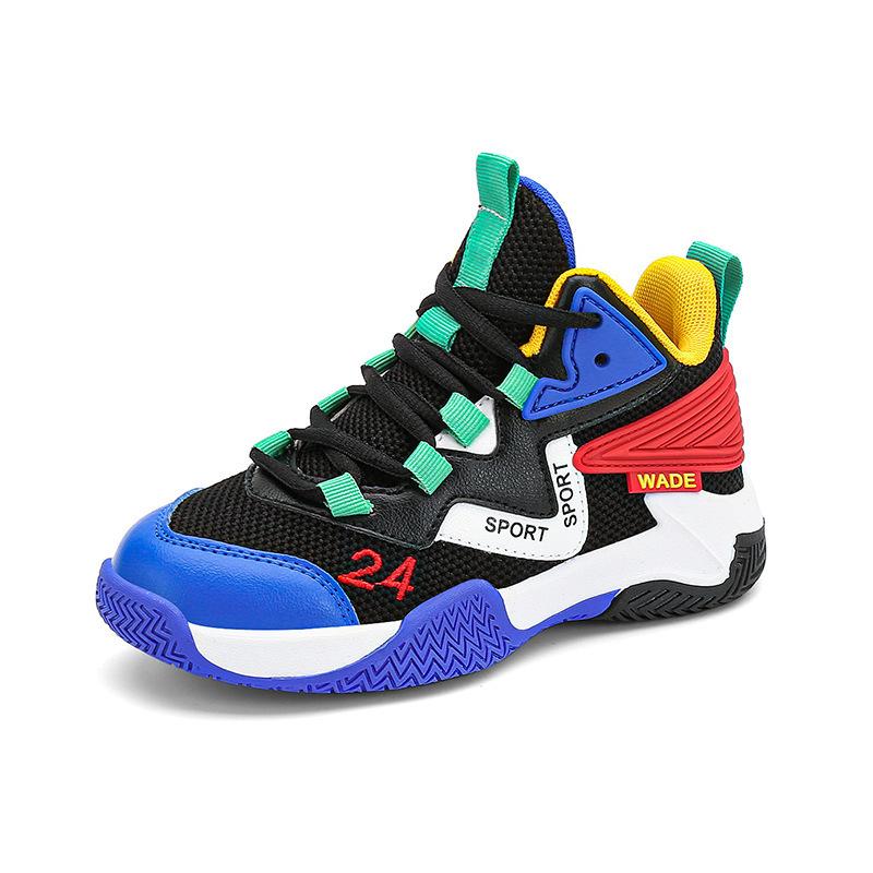 Children's Basketball Shoes 2025 Autumn New Boys Breathable Shoes Medium and Older Children Soft Sole Non-slip Wear-resistant Training Men's Ball