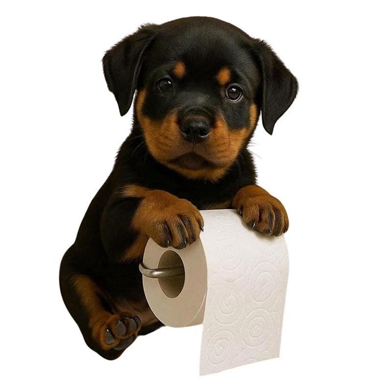 Cute Dog Shaped Paper Towel Holder Toilet Paper Holder Resin Decorative Pendant