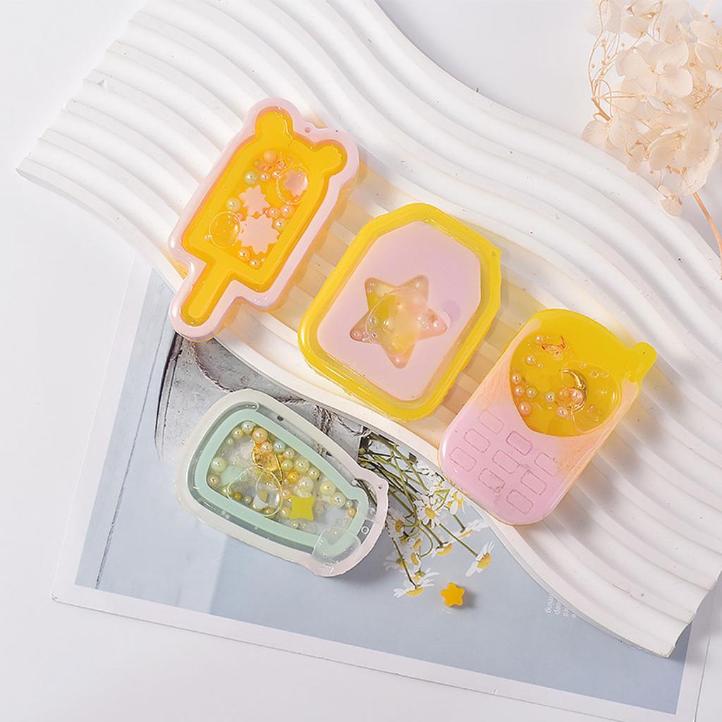 Clear Quicksand Silicone Molds Resin Casting Shaker Mold Resin Epoxy Mold for DIY Crafts Pendant Keychain Jewelry Making