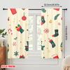 2Pcs,2D Plane Printing Contemporary Curtains Christmas Tree Snowman Winter Gift (2) Polyester Easy Install (Without Rod)
