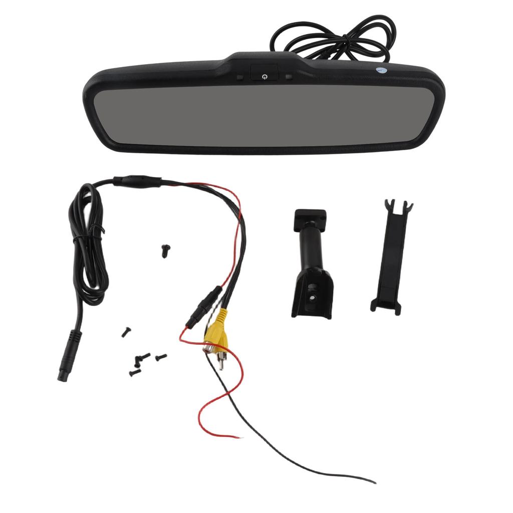 Car Rrview Mirror Monitor, 4.3 Inch Auto Dimming Car Rrview Mirror Monitor with Bracket Black Rrview Monitor for Car