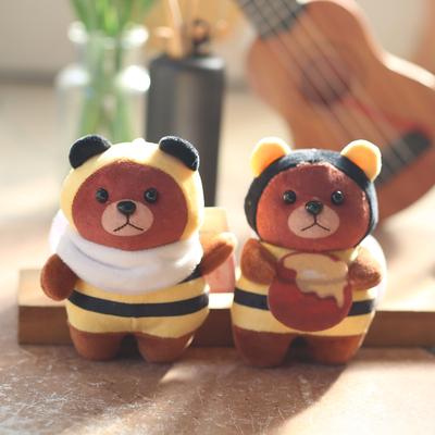 Cute Cute Bee Bear Pendant Plush Toy Doll Cartoon Bag Hanging Keychain Doll Doll