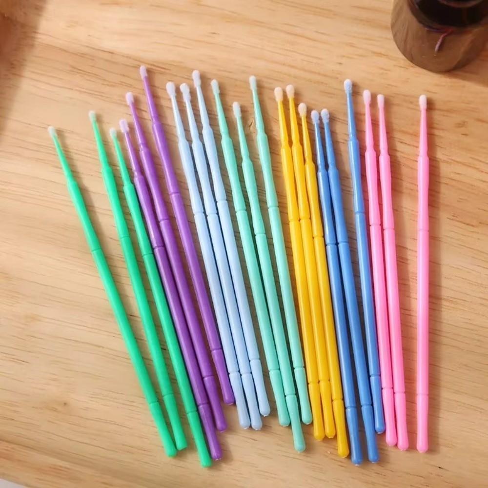 100pcs Disposable Cotton Swabs Precise Application Eyelash Extension Brushes Daily Life