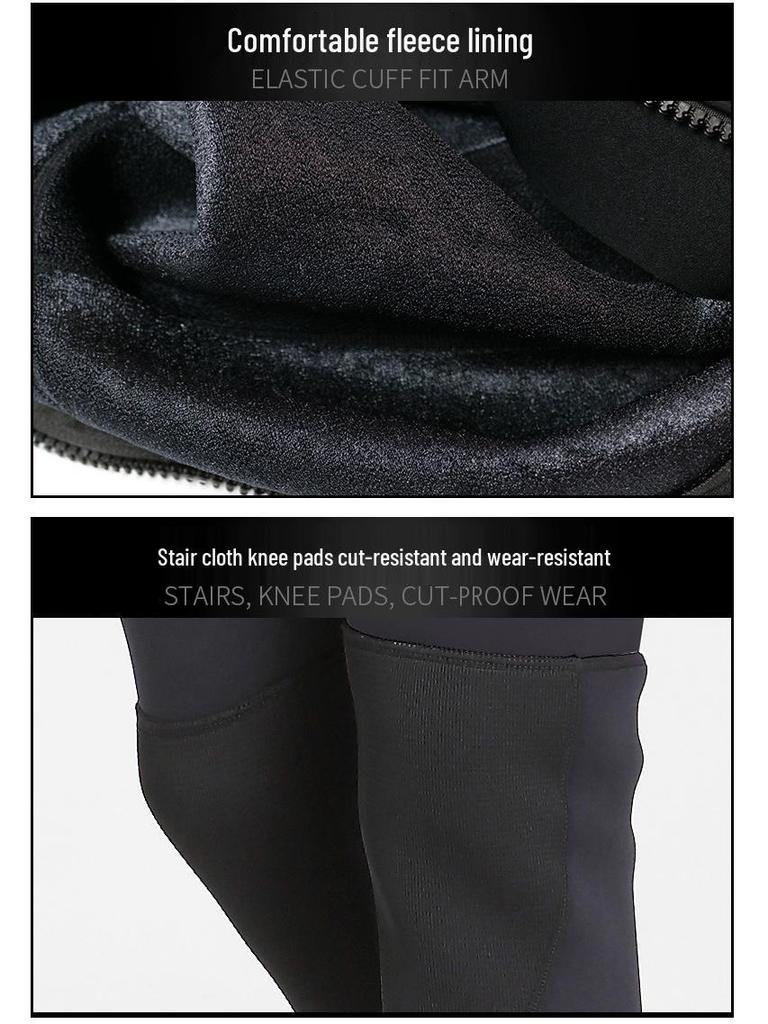 Men's Sharkbat 3MM Fleece-Lined Snorkeling Wetsuit: Warm, Cold-Proof, Windproof, Terry Cloth Adult Suit.