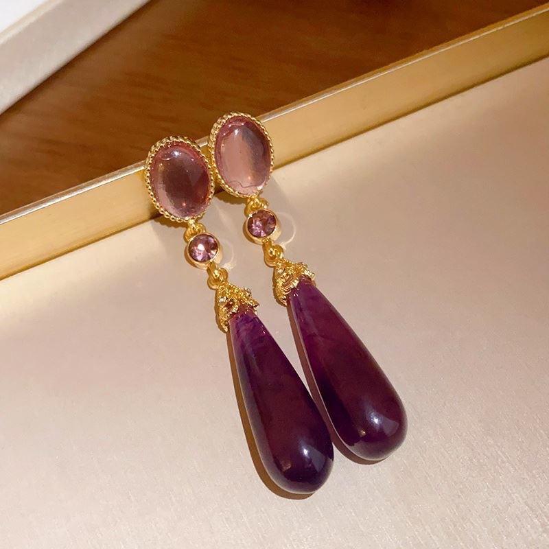 

Модні сережки-краплі для жіночих прикрас фіолетовий