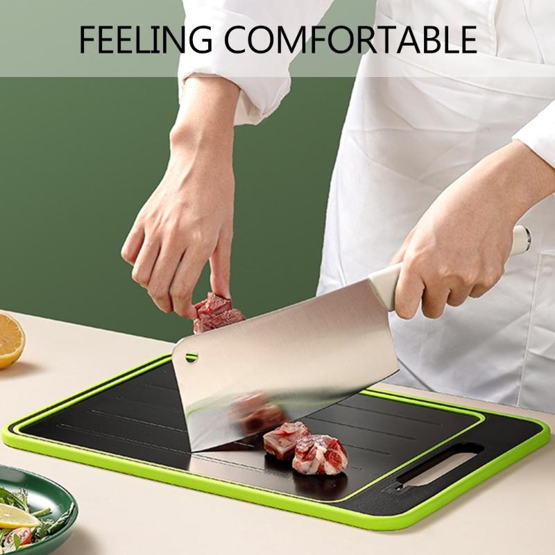 Meat Food Thawing Tray Double Sided Cutting Board with Grater Sharpener Defrosting Tray Food Preparation Utilitys