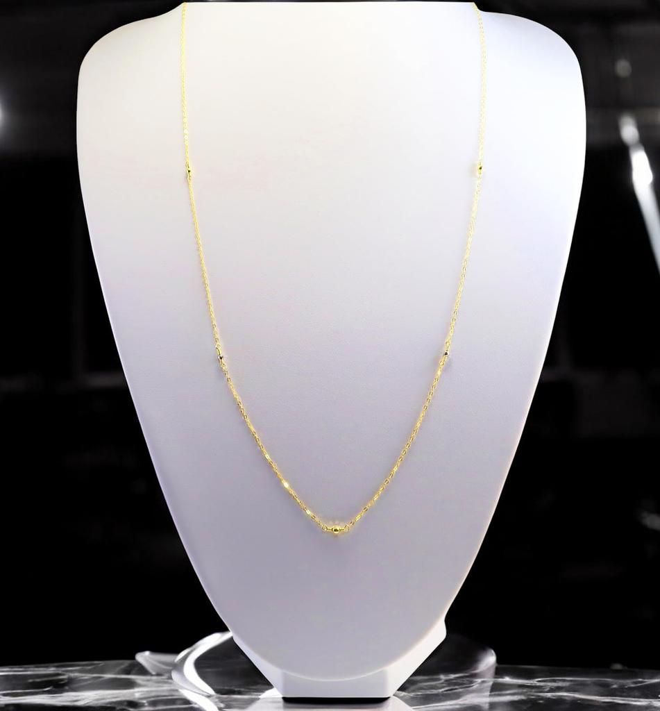 Royal Jewelry Platinum 850 18k Gold Mirror Ring 14kgf Chain Long Necklace 85cm [ROYAL JEWELRY] (PT850)
