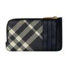 Check Zip Card Holder, Black & Beige Plaid Leather Coin Purse with Gold Hardware,Card Case for Daily Carry, Business & Travel 80951191