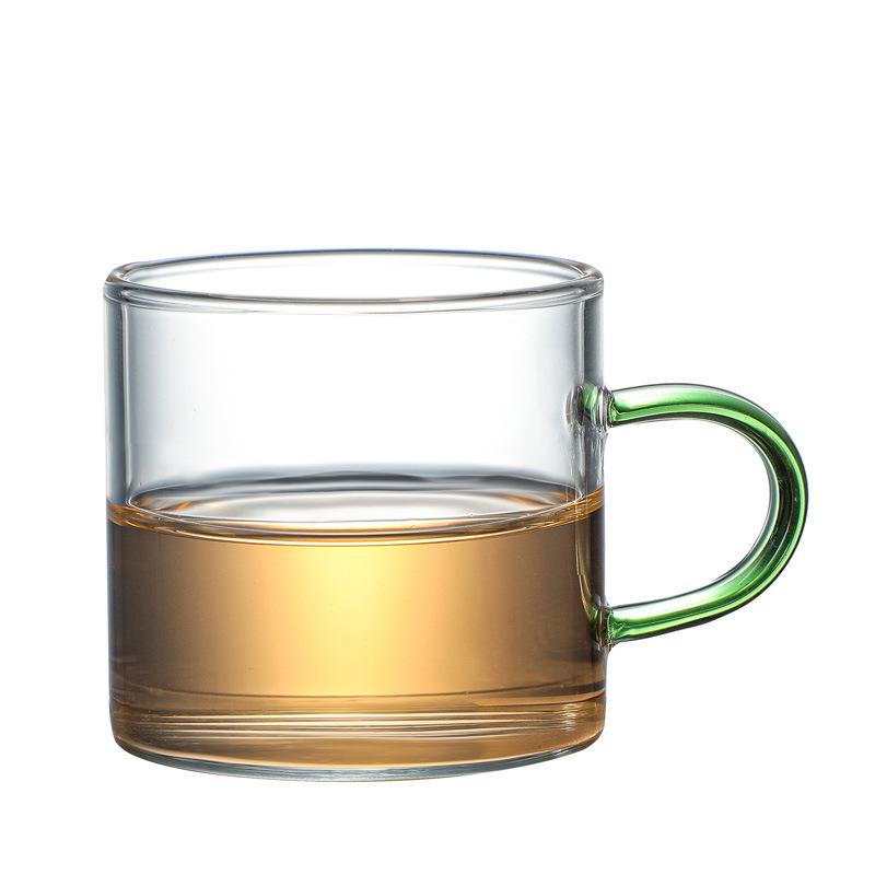High Borosilicate Color Handle Glass Cup Milk Tea Cup Coffee Cup Household Small Capacity Kung Fu Tea Set Mini Tea Cup